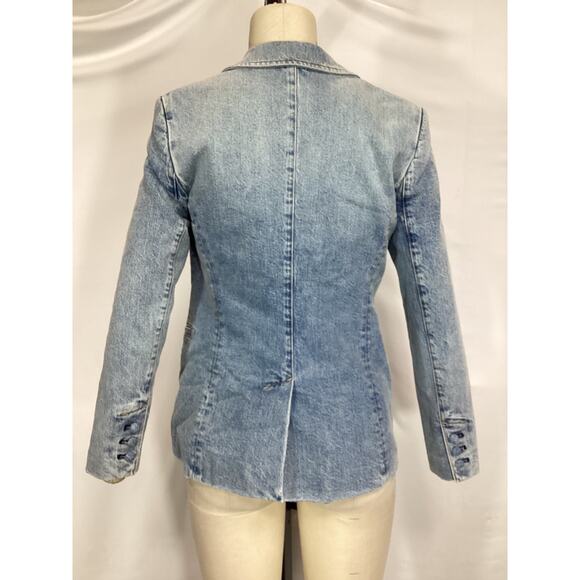 Alice + Olivia 'Macey' Fitted Blue Blazer Size 6 - Picture 3 of 4